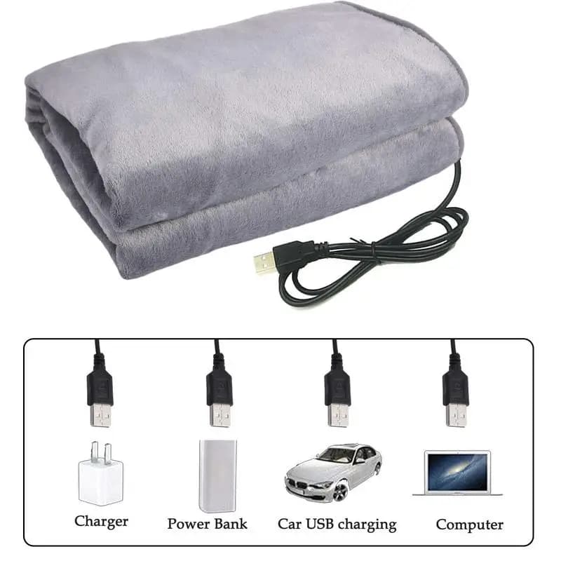 Coperta riscaldante elettrica USB Scaldacorpo invernale Materasso elettrico Termostato Tappeto Scialle riscaldante caldo per auto Ufficio Casa