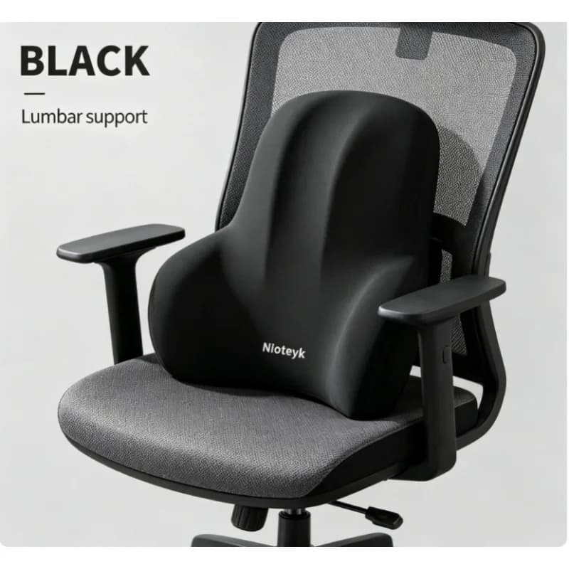 Car Neck Cushion and Lumbar Support Memory Foam Pillow Breathable Seat Pad for All Vehicle Models Use