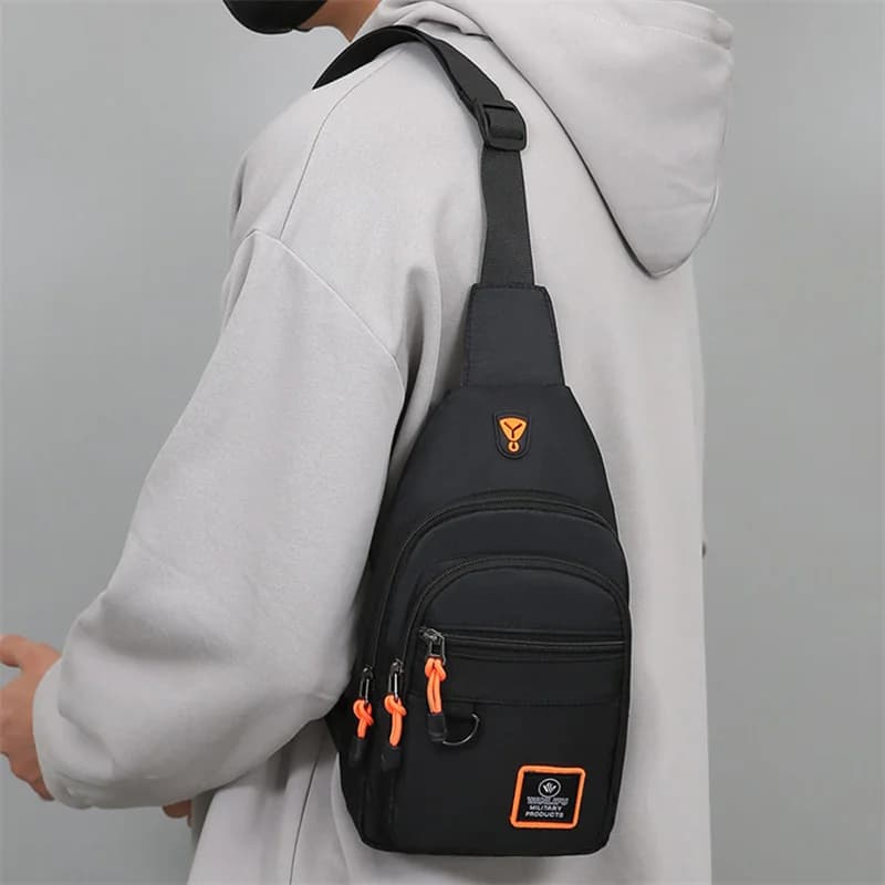 Men's Casual Nylon Shoulder Bag, Outdoor Sports Shoulder Bag, Running and Cycling Bag, Travel Case for Phone