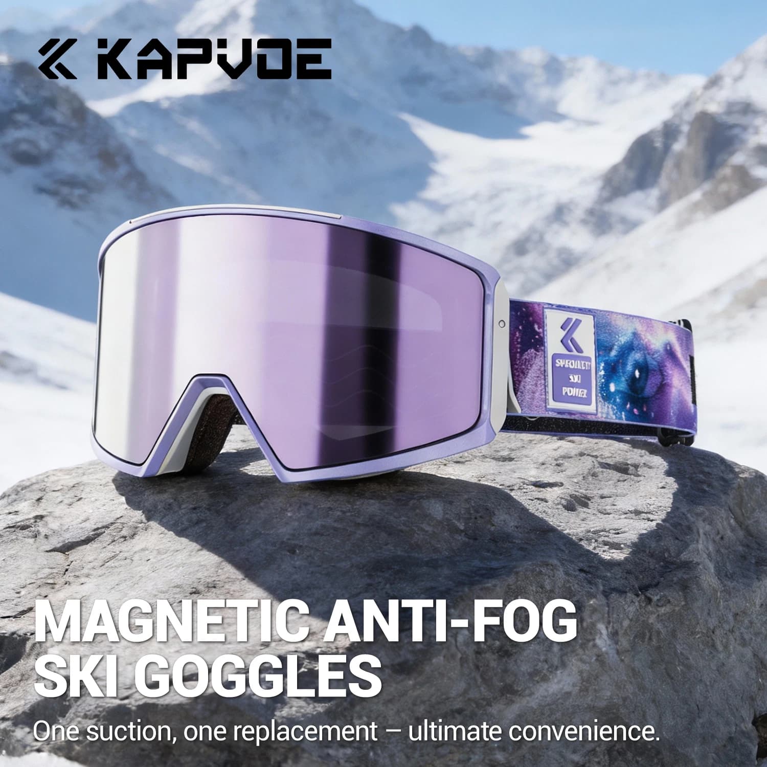 KAPVOE New Magnetic Ski goggles Anti-fog Skiing mask Photochromic Outdoor Sports Glasses Winter Snowboard Snowmobile Accessories