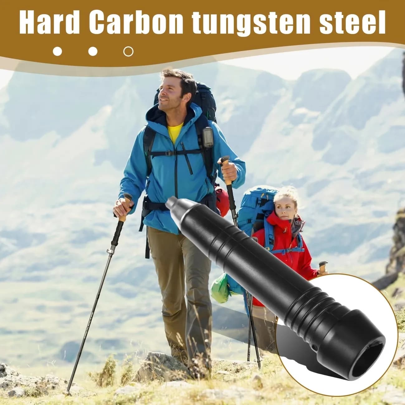 3/8/12Pcs Universal Tungsten Steel Trekking Pole Tips, Wear Resistant Accessories for Outdoor Hiking & Camping
