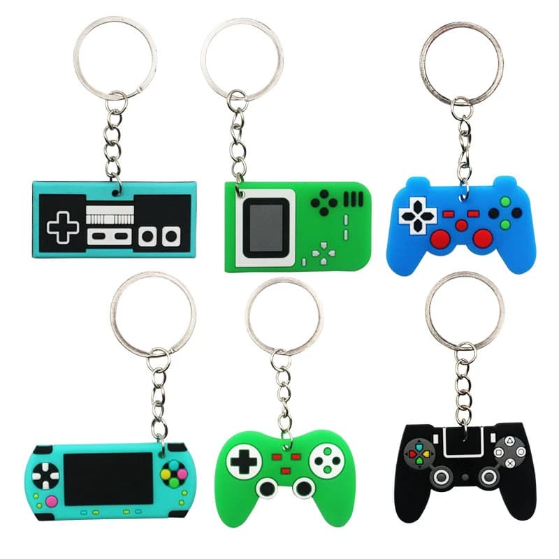 6/12PCS Portachiavi in PVC Gamepad Console di gioco Tema Tema Zaino Ciondolo Festa di compleanno Bomboniere Premio scolastico Regali per bambini Riempitivi per sacchetti