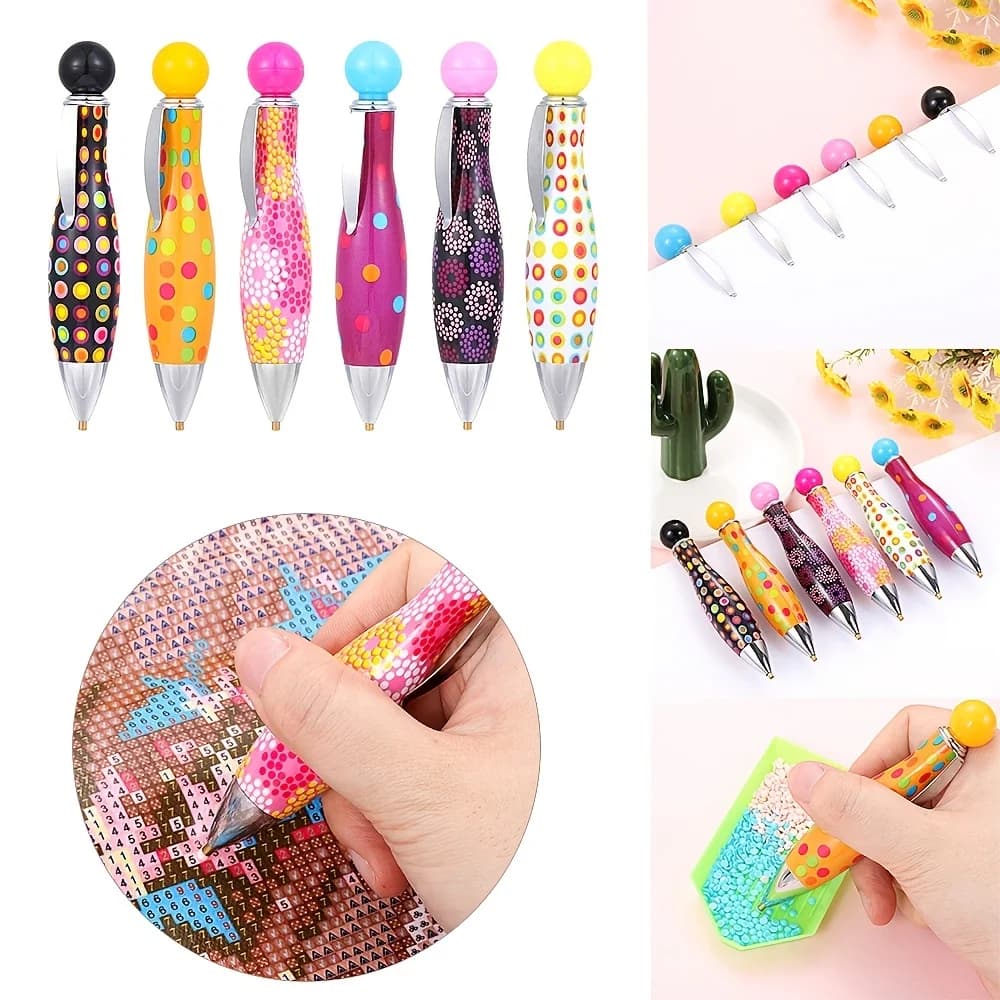 1PC random color 5D DIY Resin Diamond Painting Tools Bowling Style Pens Full Round Embroidery Cross Stitch Accessories Paint Art