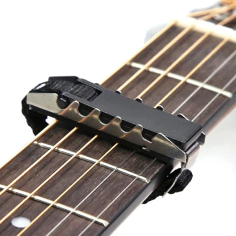 【W】Capo per Chitarra Acustica e Ukulele, Accessorio per Chitarra in Argento e Nero