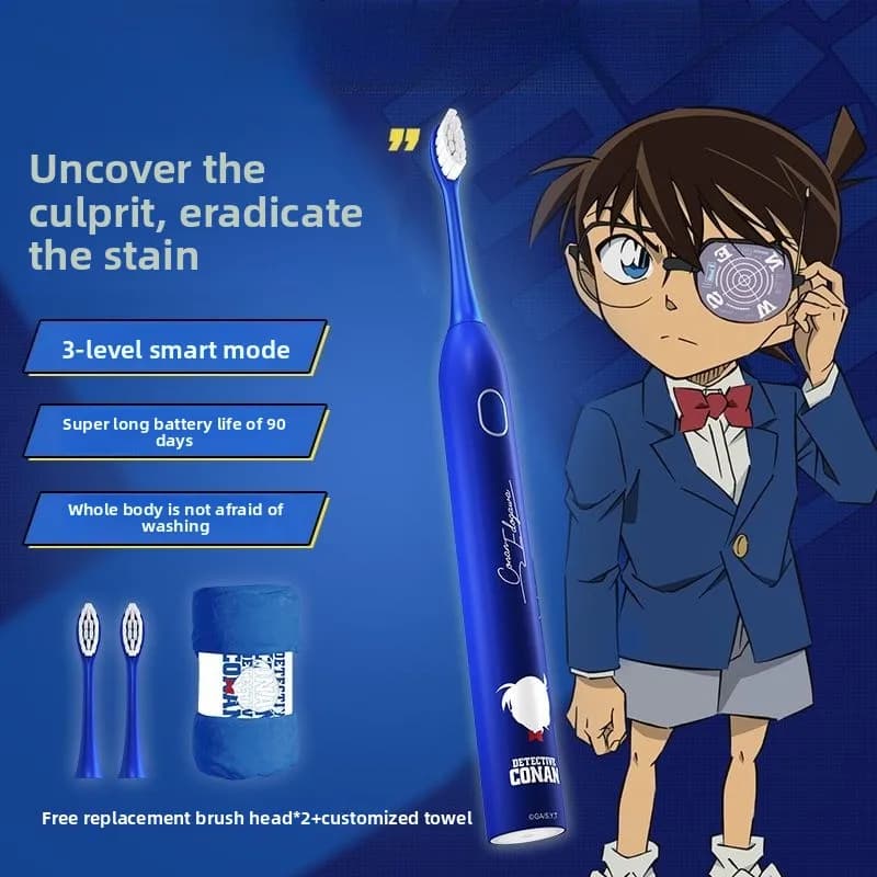 Spazzolino Elettrico Originale Anime per Adulti Serie Detective COS per Pulizia Quotidiana dei Denti