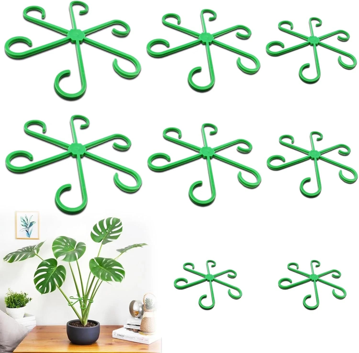 4/8piece Set of Plant Stem Support Clips, Horticultural Plant Turtle Back Bamboo Support Fixator Hydroponic Tree Branch Fixation