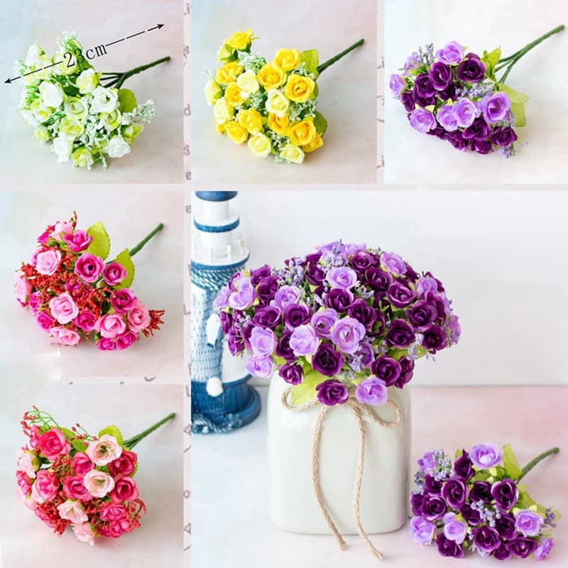 1 Bouquet Rose Artificial Flower Bouquet 21 Rose Fake Flowers Fake Plants Bridal Bouquets Home Hotel Wedding Decor
