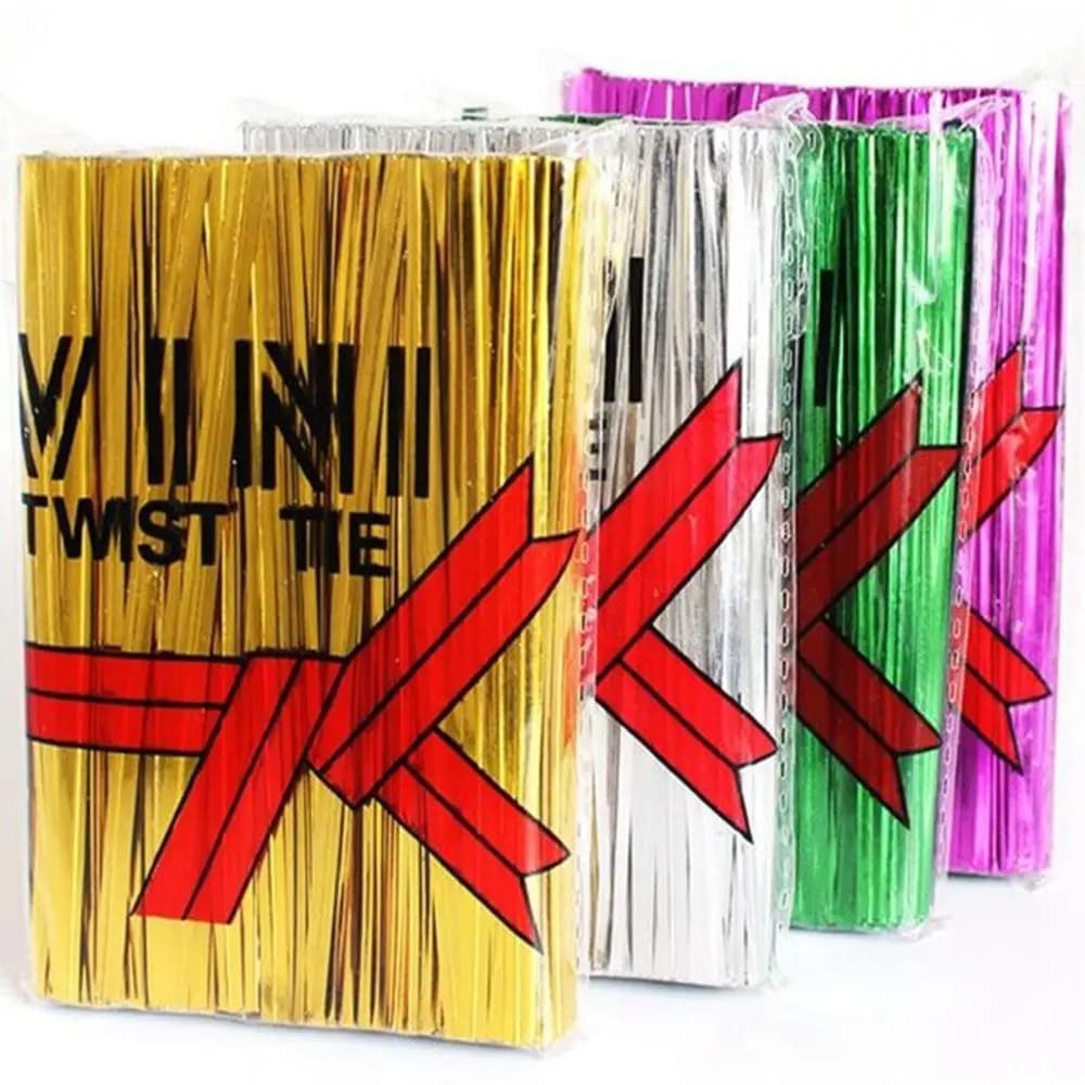 800 pz legatura avvolgimento cottura filo metallico confezione sigillante sacchetto di Cellophane Twist Ties