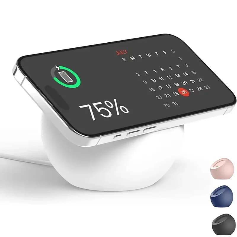 Supporto Magnetico in Silicone a Forma di Sfera da Scrivania per Apple MagSafe, per iPhone 16 15 14, Accessori per Stazione di Ricarica Wireless