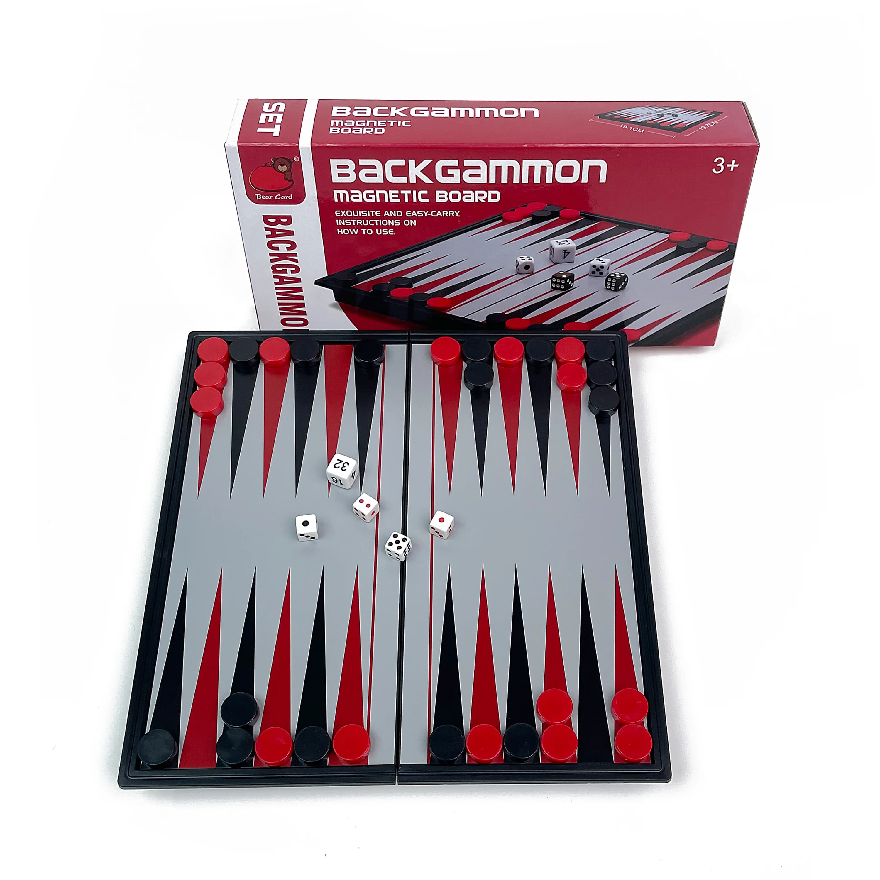 Gioco da Tavolo Backgammon Magnetico Pieghevole, Scacchiera Portatile in Plastica, Gioco di Strategia da Tavolo, Set da Viaggio per Esterni
