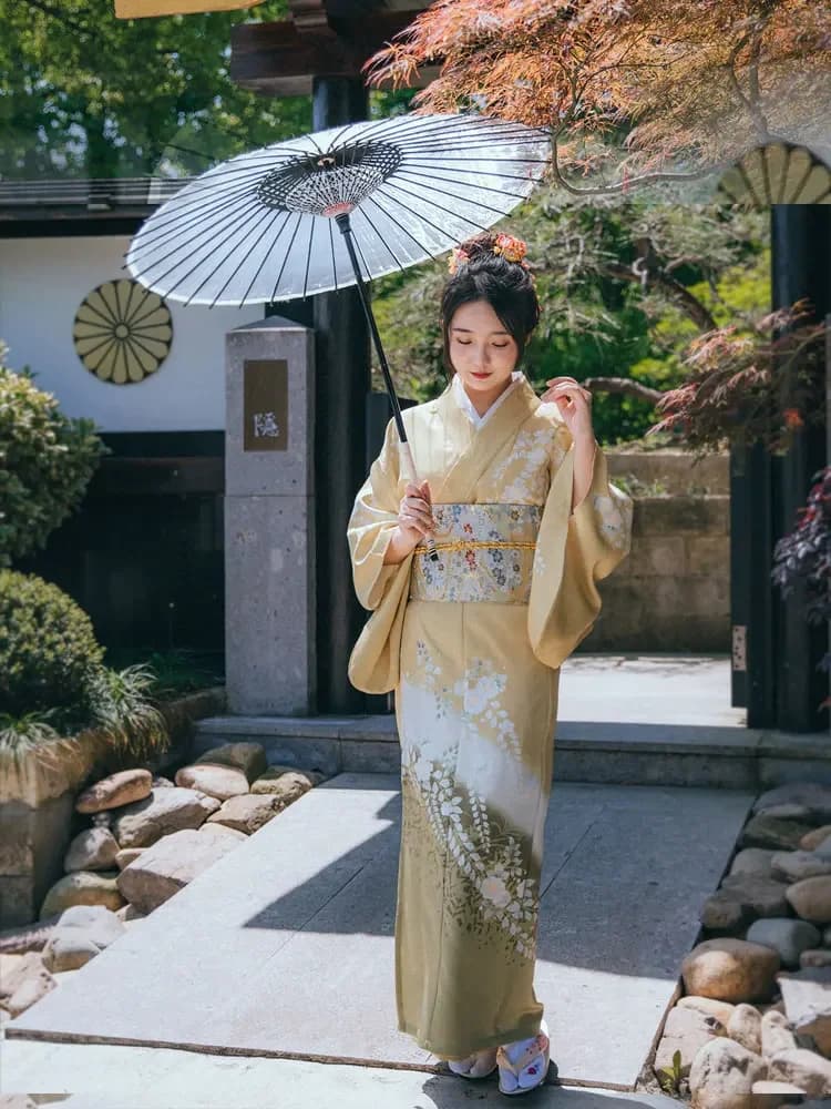 Kimono femminile giapponese formale sakura stampa costume estivo Yukata cosplay abito da scena Accappatoio