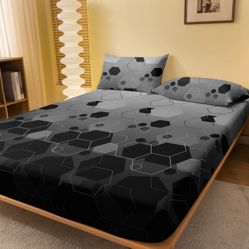 1 sheet with matt corners printed with simple and modern geometry, bedspread for bedroom, bed linen (excluding pillowcase)