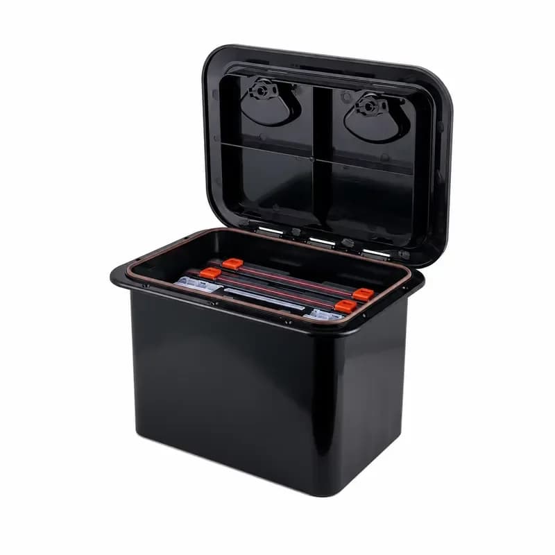 Recessed ABS Marine Boat Deck Storage Box Flush Mount Waterproof Fishing Tackle Organizer Hatch with Removable Trays