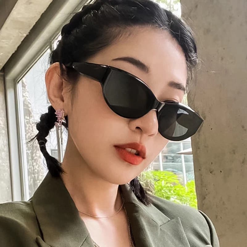 Nuovi Occhiali da Sole Ovali Stile Cat Eye per Donna, Montatura Vintage Ellittica Quadrata, Protezione UV400