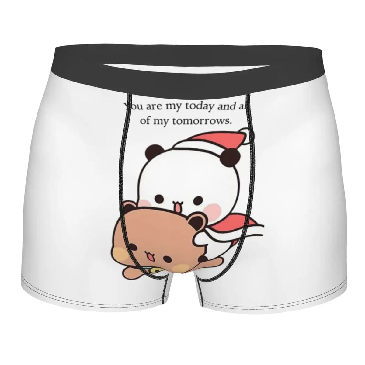 Panda Bear And Brownie BUBU DUDU Coppia di boxer da uomo con stampa 3D, mutande elasticizzate da uomo, slip