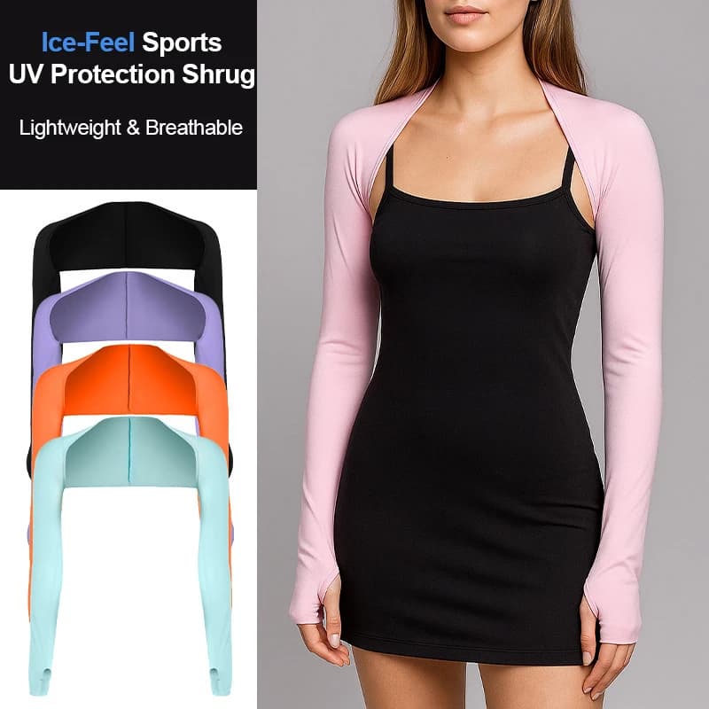 Coprispalle Protettivo UV Rinfrescante per Ciclismo, Golf, Guida, Estivo, Traspirante, Elastico, con Foro per il Pollice, Manica a Manica Lunga