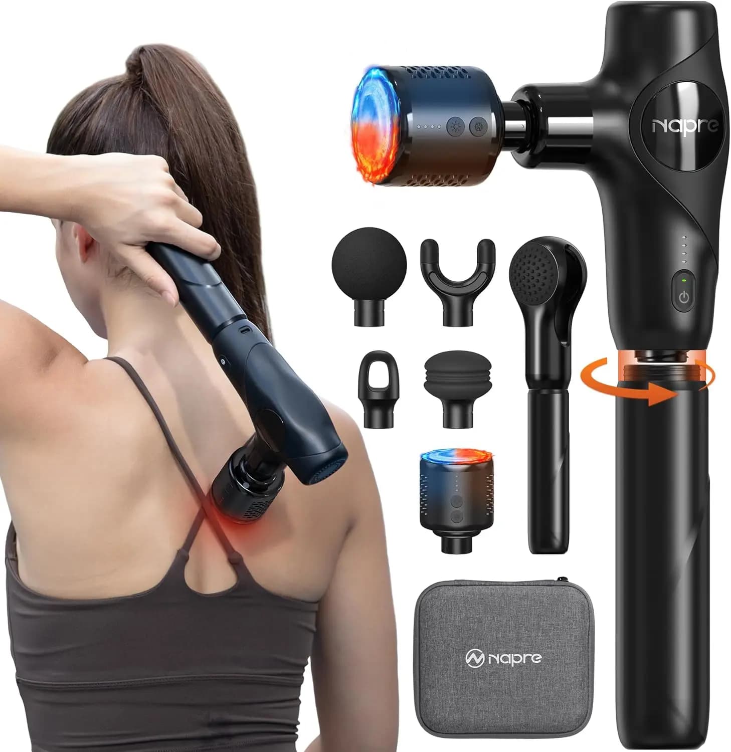 Mini 3-in-1 Massage Gun with Heat and Cold, Deep Fabric Massage, Percussion Muscular Lift Tool