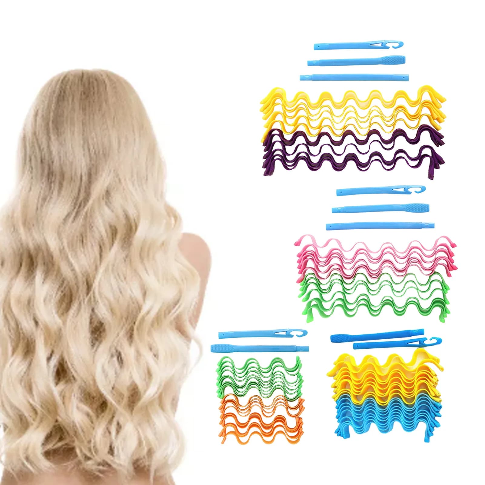 Kit per lo styling dei capelli: Arricciacapelli a spirale in plastica fai-da-te per donne e ragazze con capelli lunghi