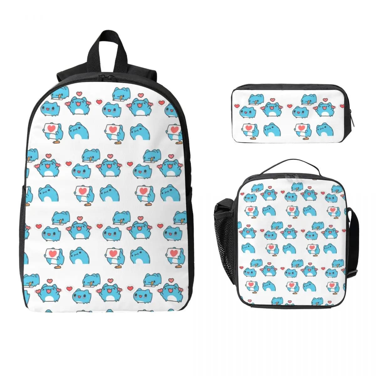 Comic Cat Bugcat Capoo Bug Cat Backpack Boys Girls BookBag School Bag Computer Shoulder Bags 3ps Insulated Lunch Bag Pencil Case