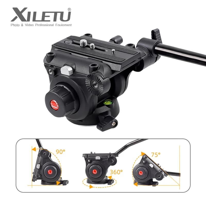XILETU LS6A Professional Hydraulic Damping Heads Video Photography Slide Gimbal for DSLR Cameras Telephoto Lens Tripod Monopod