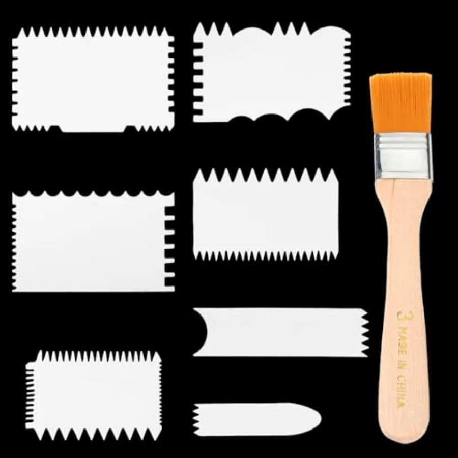 8pcs Acrylic Swipe Painting Tools Paint Scraper Plastic Paint Swipe Accessories Acrylic Pouring Tools for Acrylics Painting Tec