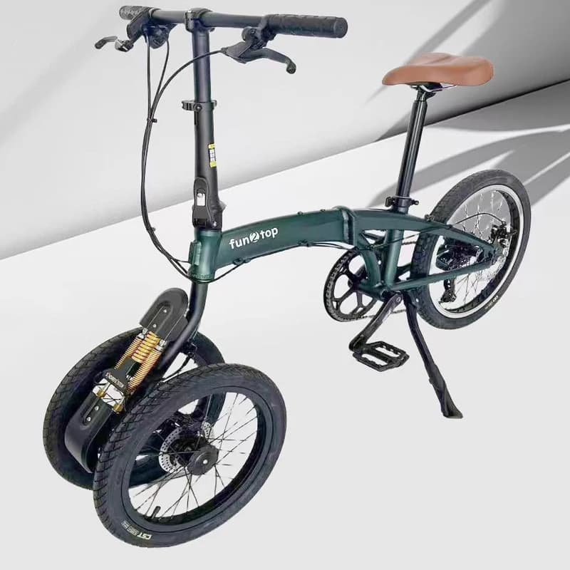 Bicicletta pieghevole a doppia ruota anteriore da 20/16 pollici / triciclo invertito / bici per il tempo libero per pendolari urbani