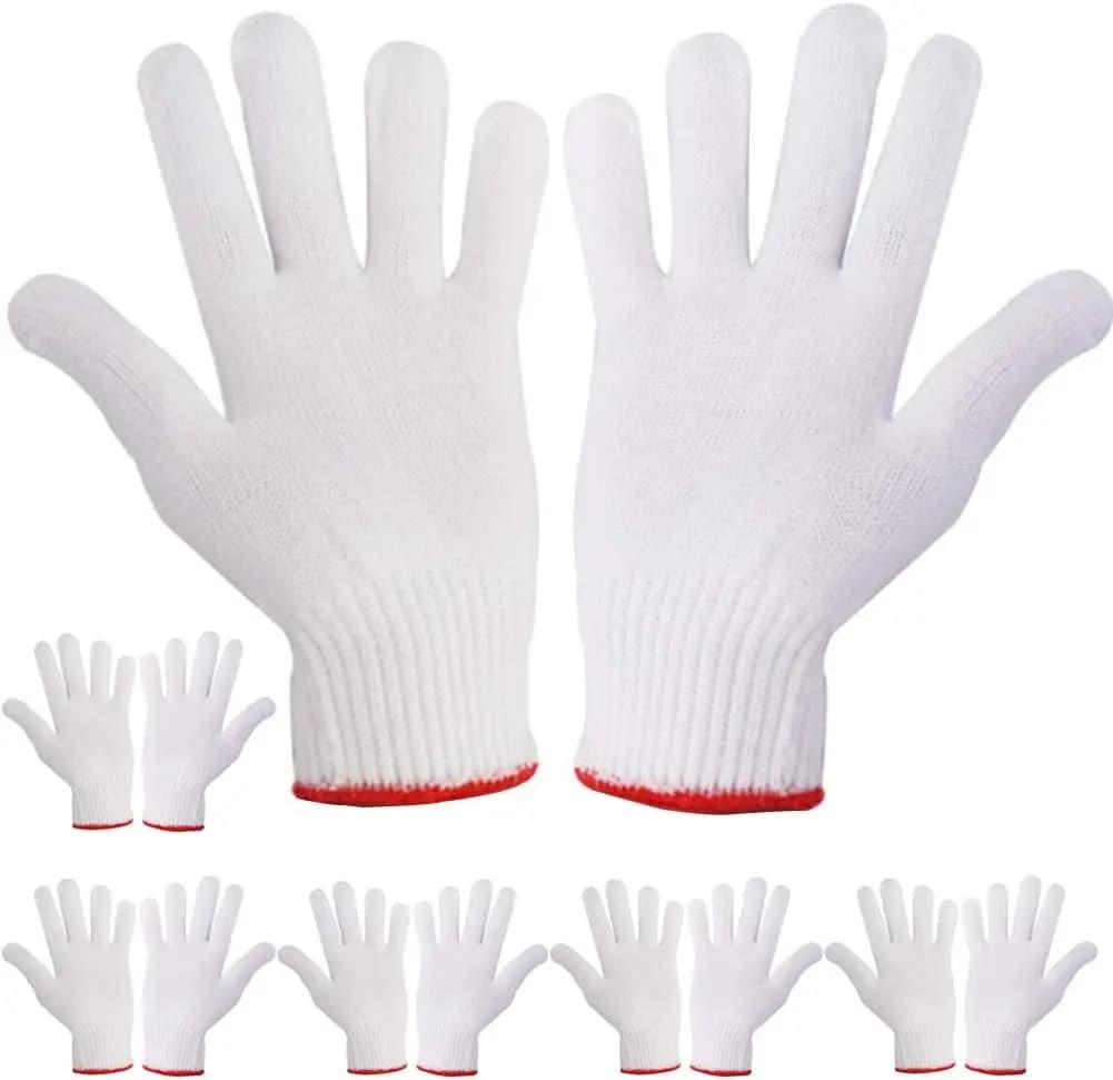 Guanti da lavoro in cotone spesso con presa di sicurezza per uomo e donna, ideali per barbecue e protezione delle mani (6 paia)