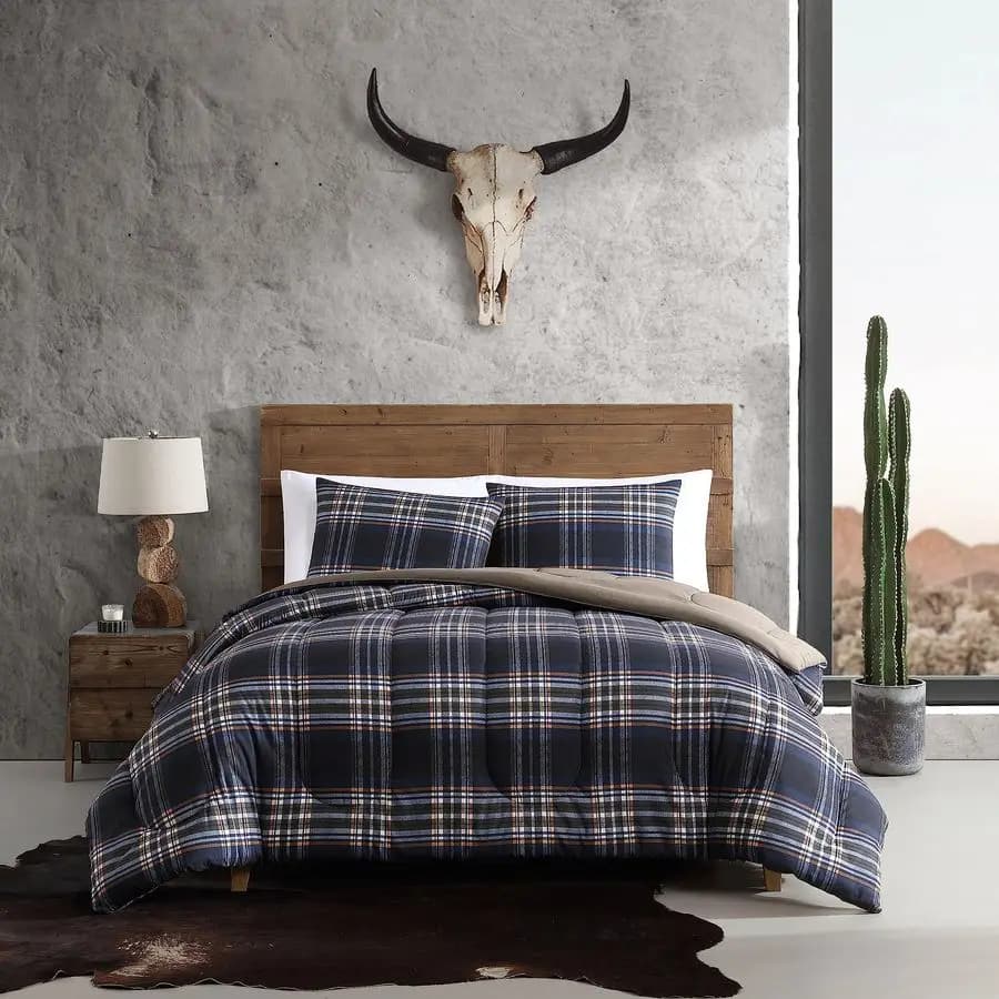 Set Copripiumino Queen, Morbido e Reversibile, Ispirato a Yellowstone, Set Letto 3 Pezzi con Federe Coordinate City Flats P