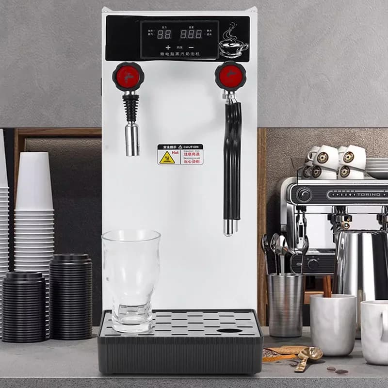 2500W Automatic Steam Milk Frother, Coffee Latte Art, 12L Steam Kettle, Real-Time Temperature Display, Tea Infuser