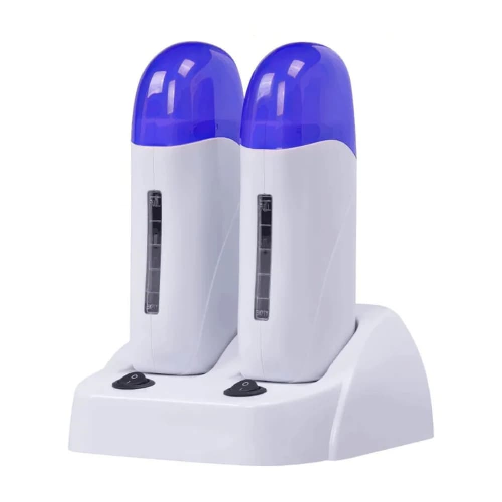 Dual Roll-On Wax Heater Double Cartridge Wax Warmer Portable Roller Wax Heating Machine for Salon & At-Home Hair Removal