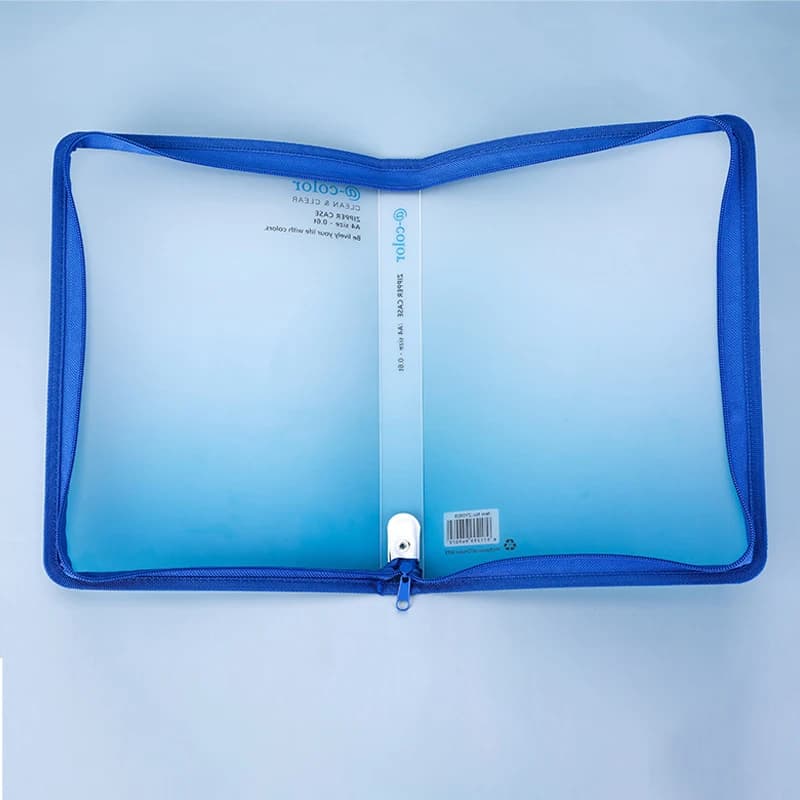 Cartella di file impermeabile Borsa per file tridimensionale A4 con cerniera Borsa per file dati per ufficio Avvolgimento dei bordi Porta documenti trasparente per