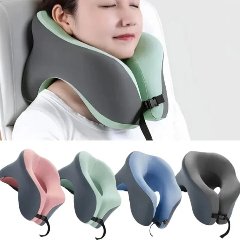 Cuscino da Viaggio a U in Memory Foam – Supporto Cervicale Portatile, Cuscino Ortopedico per Dormire, Uso Hotel/Casa, Antiscivolo e Morbido