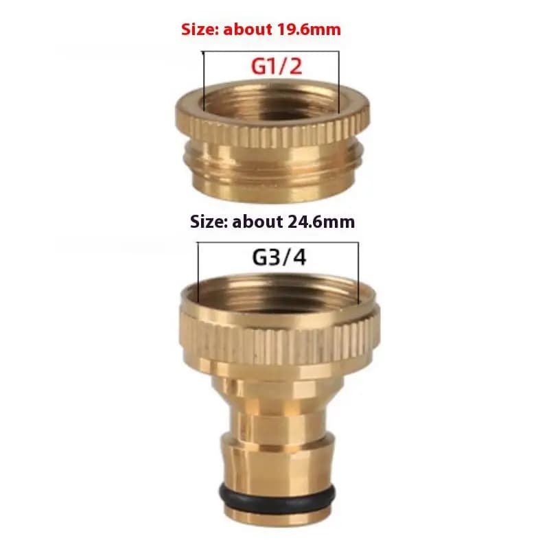 Adaptor Brass Hose Tap Connector 3/4'' 1/2'' Threaded Garden Water PIPE Adapter Fitting Watering Equipment Pressure Washer Hose