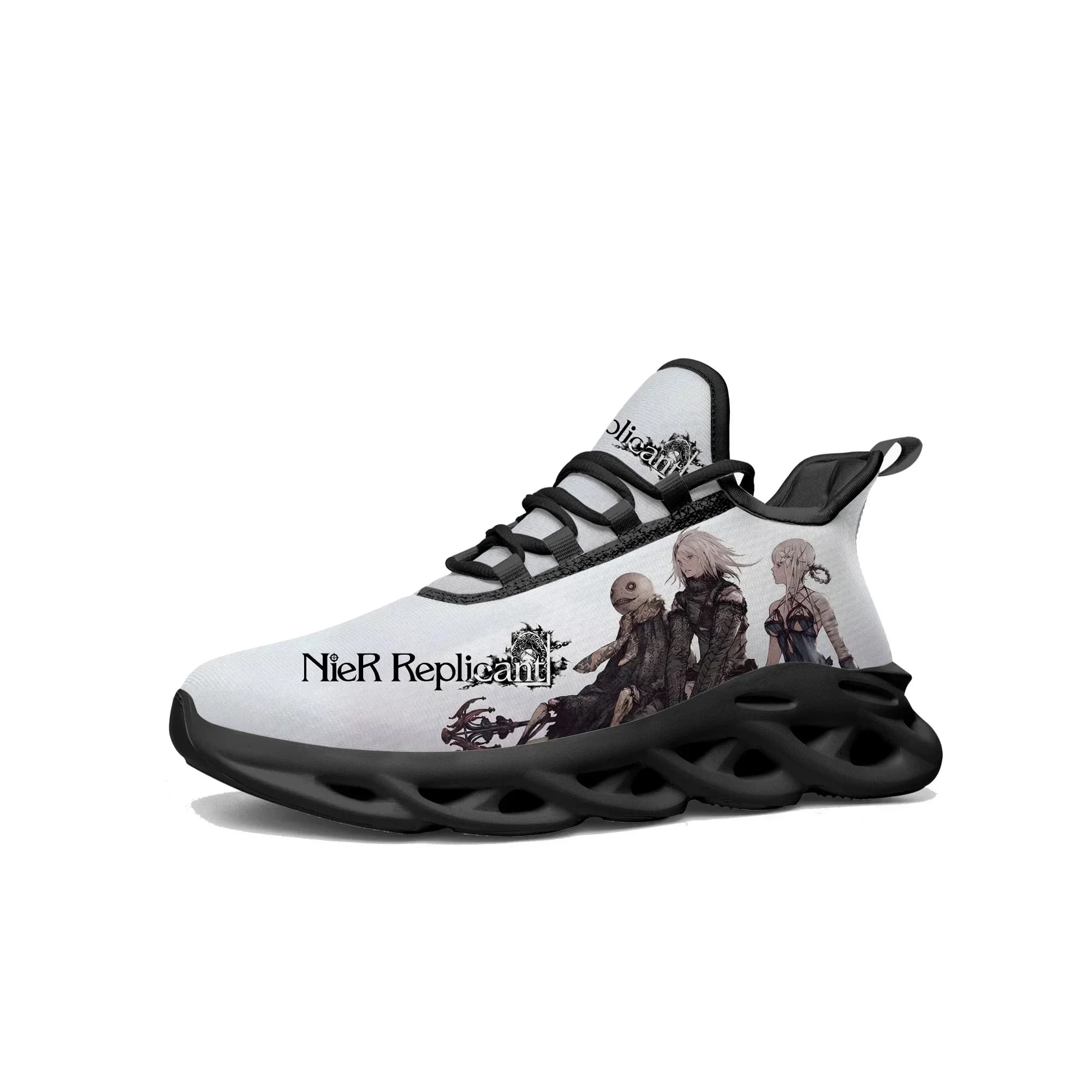 Scarpe da ginnastica Nier Replicant Flats Sneakers Cartoon Game, scarpe sportive da corsa per uomo e donna, scarpe con lacci su misura