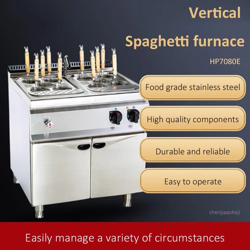 Macchina Elettrica Professionale per Cuocere la Pasta HP7080E, Fornello per Pasta in Acciaio Inox, Attrezzatura da Cucina 380V 16.8kw