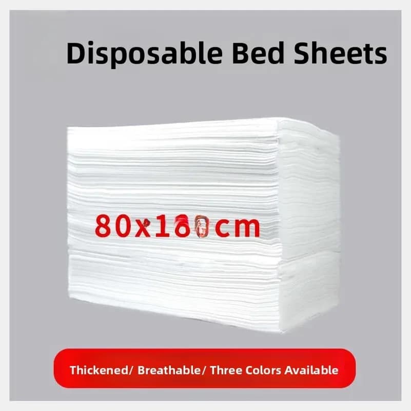 100 Pezzi Coprimaterasso Monouso Spesso in Tessuto Non Tessuto Impermeabile Traspirante per Massaggi, Saloni di Bellezza, Viaggi 80*180cm