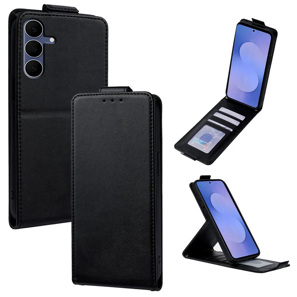 Custodia Magnetica Verticale a Libro per Samsung Galaxy S26 S25 Edge S24 S23 S22 S21 Ultra S20 S10+ con Porta Carte Integrato