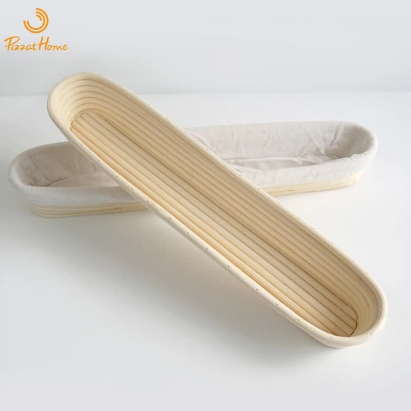 PizzAtHome Baguette Banneton a prova di cesto per pane ciotole per fermentazione Baguette pasta per pane acida con motivo in aumento