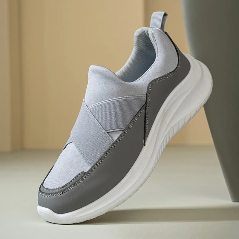 Women's Slip On Casual Sneakers, Cross Elastic Strap Lightweight Thick Sole Walking Shoes, Comfortable Platform Daily Footwear