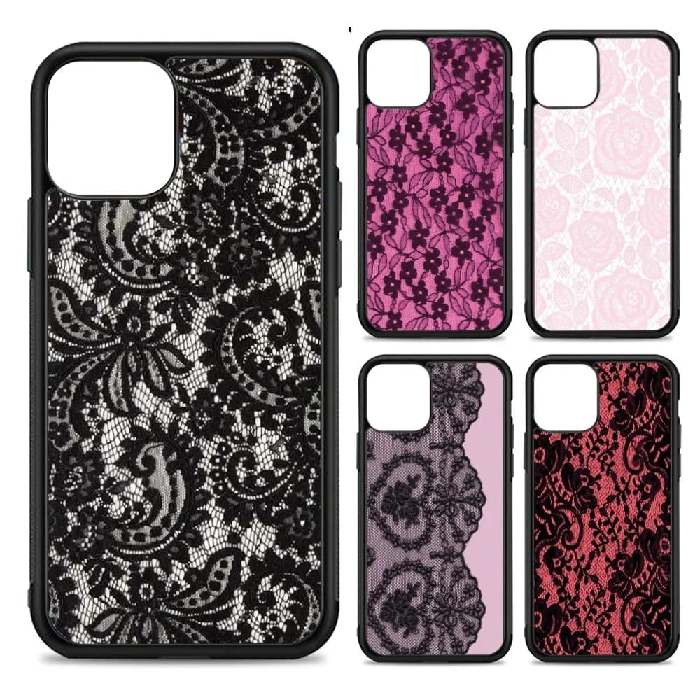 Lace Style Cool Girl Phone Case Silicone PC+TPU For For IPhone 11 12 13 14 15 16 Plus Pro Max Cover