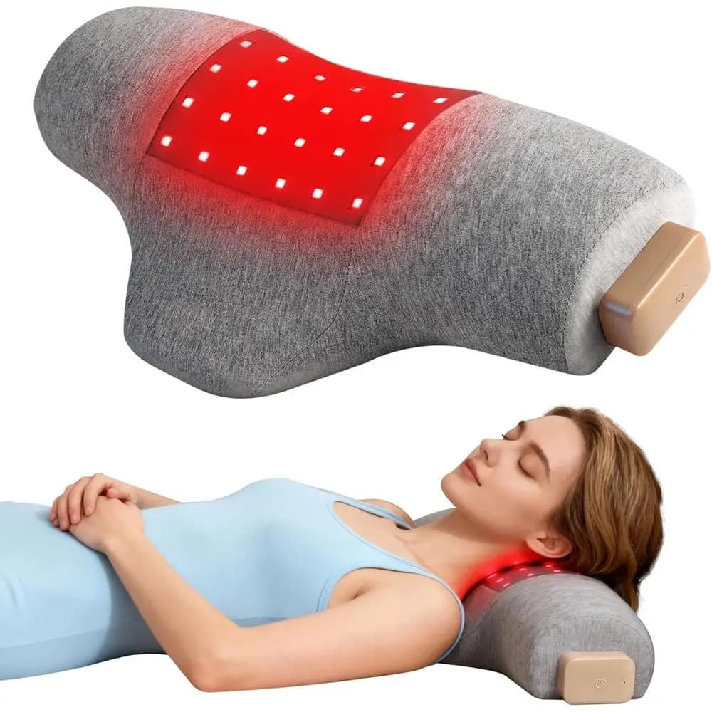 Cuscino Portatile per Terapia a Luce Rossa per Alleviare Dolori Cervicali e Articolari, Ideale per Casa e Viaggi