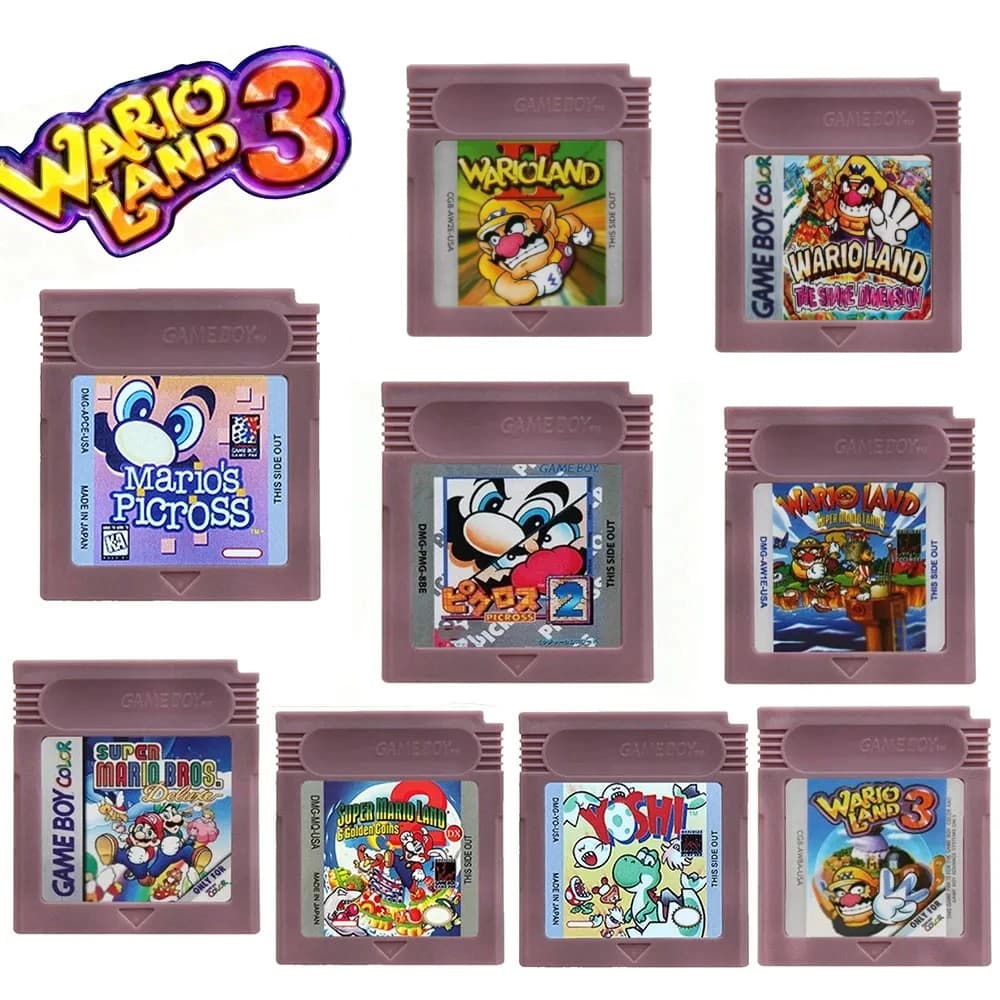 Nuova Cartuccia di Gioco GBC 16 Bit, Scheda di Gioco 16 Bit per Console, Wario Land, Donkey Kong, Wario Land 2, Yoshi per GBC/GBA Mario