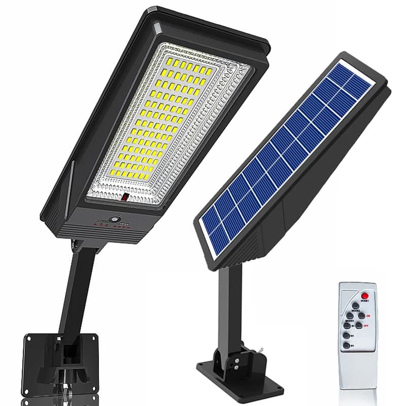 Luce solare 138LED con telecomando 3 modalità di funzionamento Lampione solare Lampada solare con sensore di movimento impermeabile da giardino esterno super luminosa