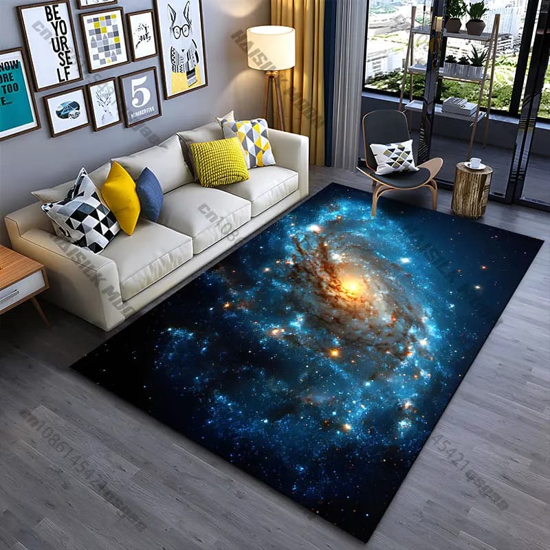 Tappeto con immagine di una vasta galassia, formazione cosmetica celeste, per yoga, decorazione per soggiorno, tappetino per bambini, tappeto per gattonare, zerbino, tappeto decorativo