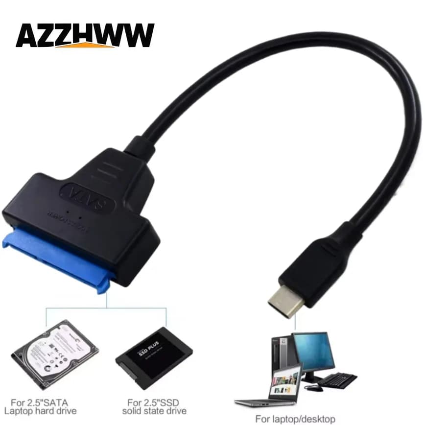 Cavo adattatore SAtA a USB-C Cavo da USB a SATA Supporto 7 + 15 22 pin Adattatore connettore per computer disco rigido SSD HDD esterno da 2,5 pollici