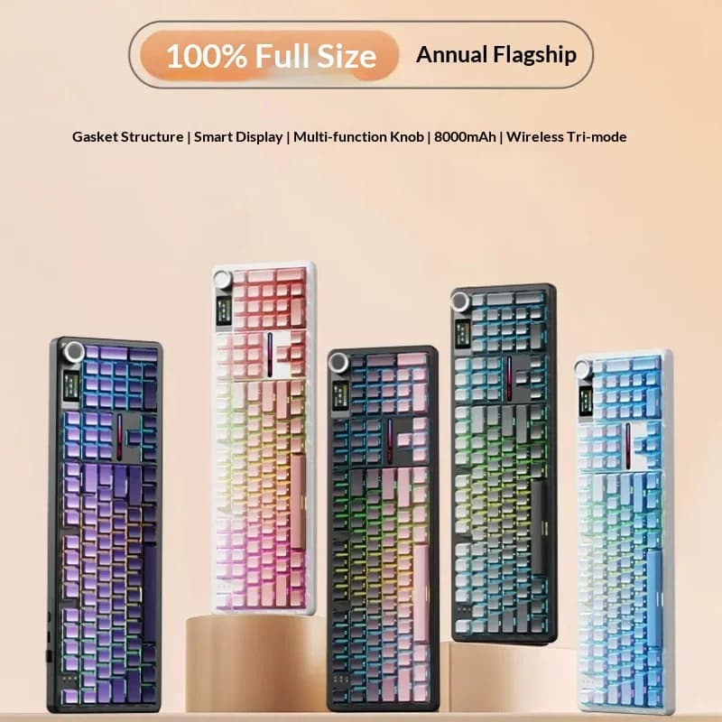 AULA F108PRO Tri Mode Mechanical Keyboard Side Engraved Keycaps Hot Swap RGB Gaming Keyboard For PC Gamer