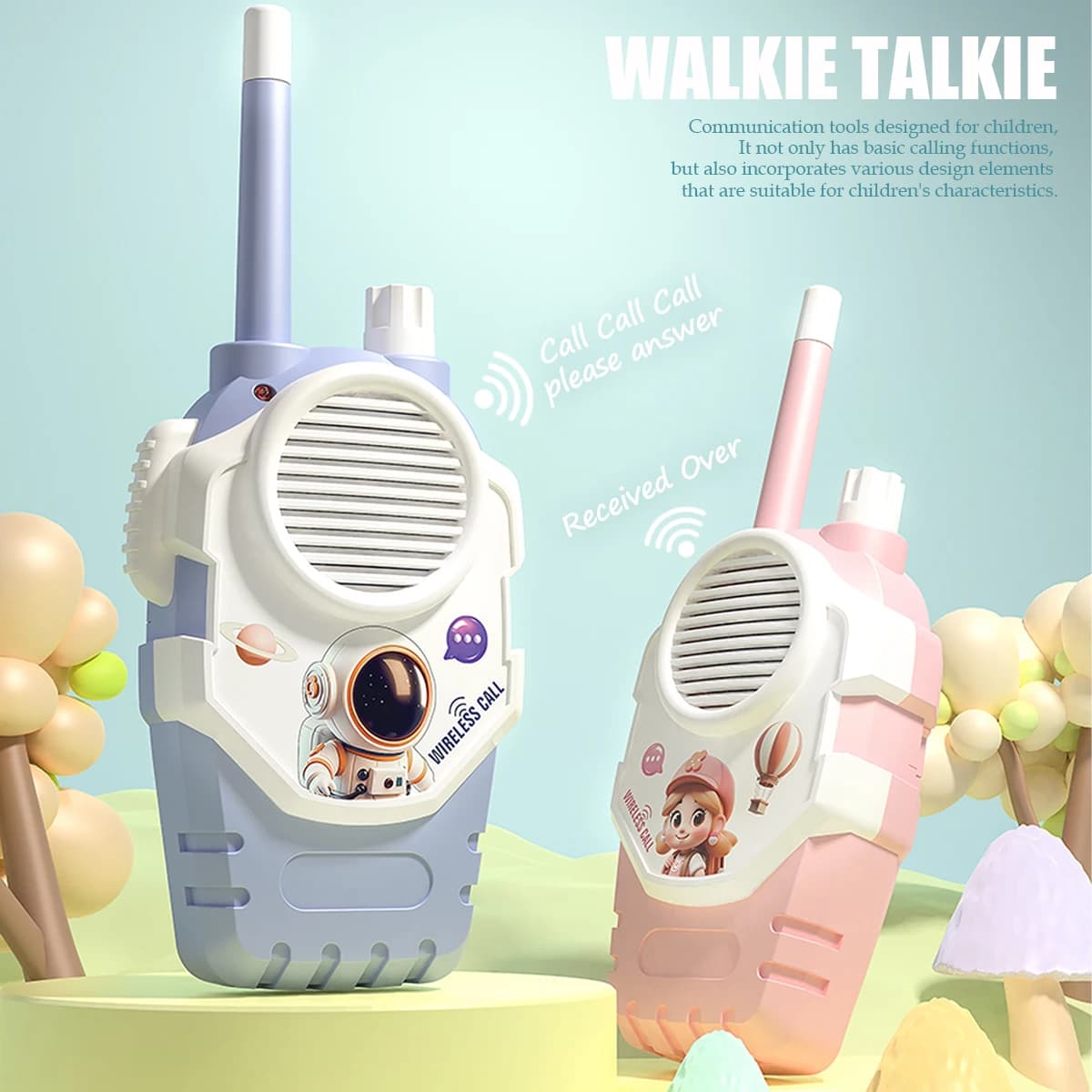 2 pezzi di giocattoli walkie-talkie per bambini, set di walkie-talkie di interazione ricevitore bidirezionale per viaggi esterni, campeggio, escursionismo, regali