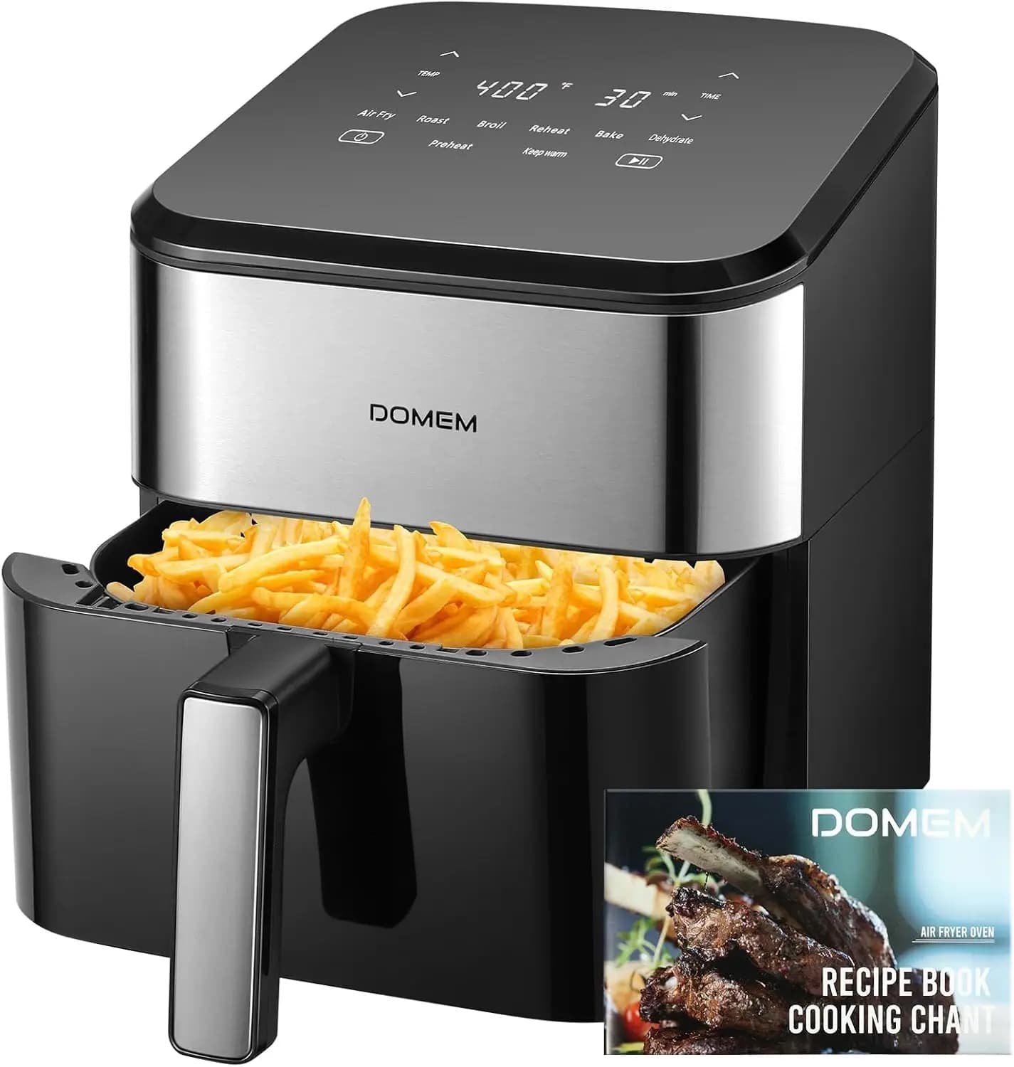 6.2 Quart 1500W High-Capacity Air Fryer with Nonstick Basket, 8-in-1 Multifunction Cooking Presets, Healthy Low-Oil Meal Maker,