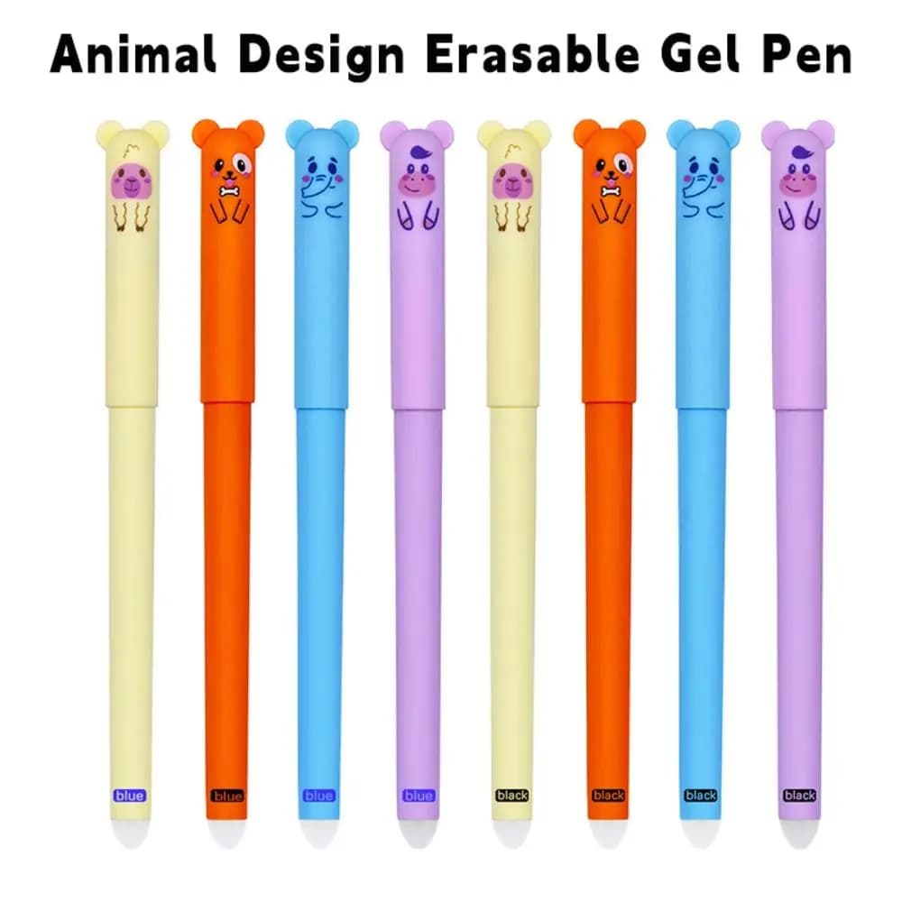 Scrittura liscia Design animale Penna cancellabile Strumento di scrittura Penna gel inchiostro nero/blu da 0,5 mm Penna neutra ad asciugatura rapida Ufficio scolastico
