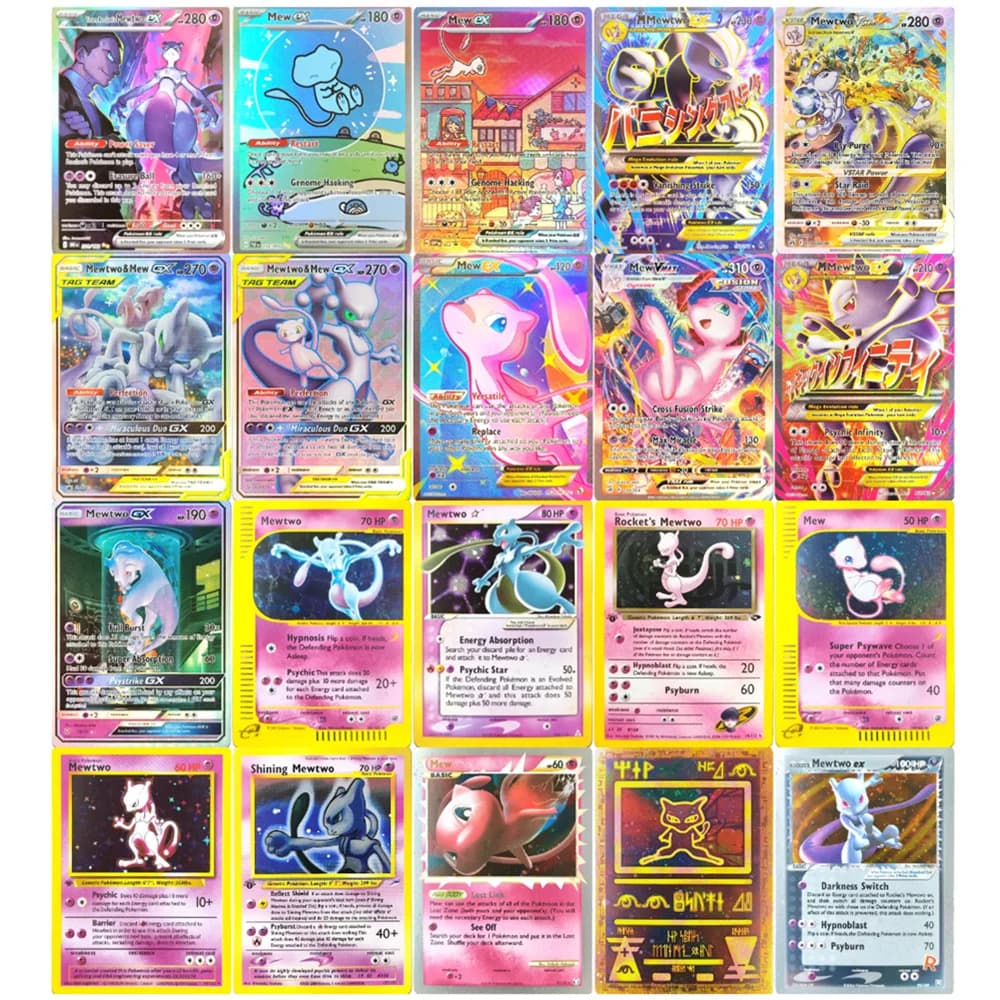 Proxy Pokemon Card English Rocket Mewtwo MEW GX EX Vmax PTCG Collection Trading Card Game